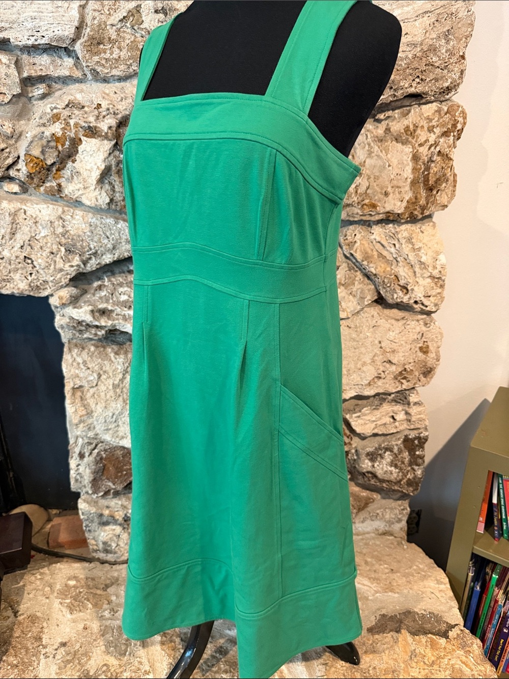 Lands End Green Sleeveless A-Line Dress
